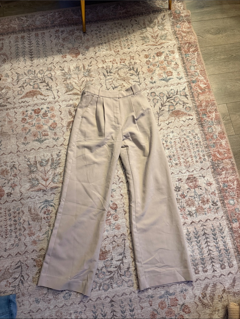 Abercrombie & Fitch Wide-Leg High-Waist Pants in Beige